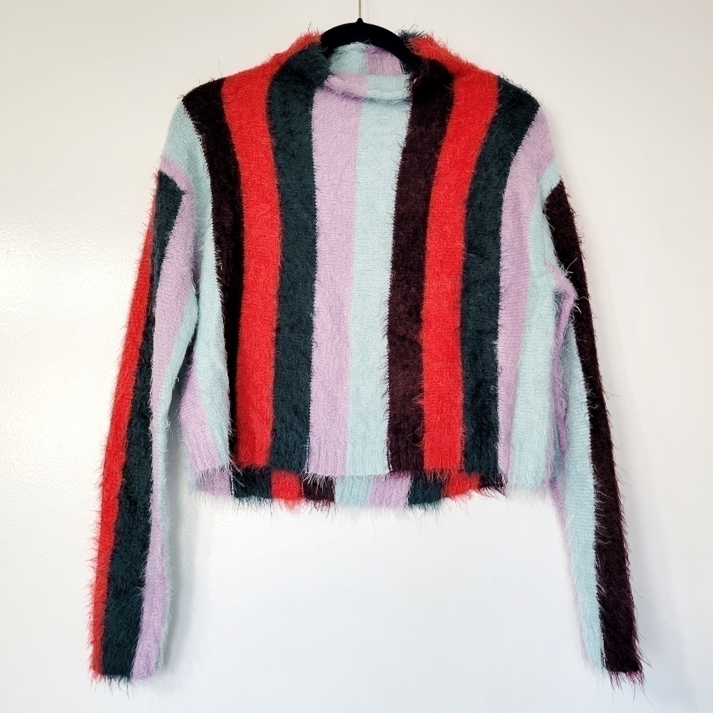 BLANKNYC Striped Mock Neck The Mad Hatter Sweater Size XS - Picture 3 of 11